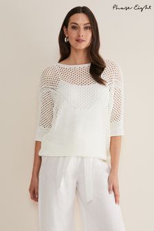 Phase Eight Cream Sophie Honeycomb Tape Knit Jumper (167383) | €43.50
