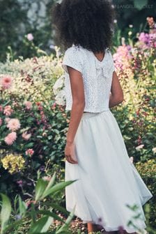 Angel & Rocket White Sequin Leonie Top & Skirt Set (167433) | AED494 - AED559