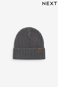 Charcoal Grey Knitted Rib Beanie Hat (1-16yrs) (167471) | 2,080 Ft - 4,160 Ft