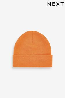 Orange Flat Knit Beanie Hat (3mths-16yrs) (167673) | kr70 - kr140