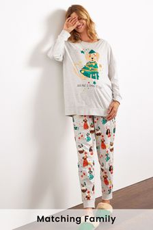 Gris - Pijama premamá con diseño de perros navideños a juego para toda la familia (168089) | 34 €