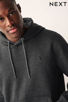 Charcoal Grey Regular Fit Jersey Cotton Rich Overhead Hoodie (168326) | SGD 51