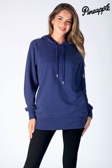 Pineapple Navy Blue Womens Longline Hoodie (168886) | $62