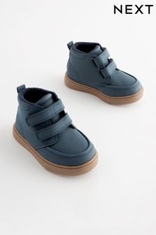 Navy Blue with Gum Sole Standard Fit (F) Warm Lined Touch Fastening Boots (169051) | ₪ 101 - ₪ 122