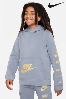 Blau - Nike Fleece-Kapuzensweatshirt mit Logo (169151) | 34 €