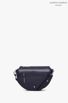 Jasper Conran London Navy Blue Dahlia Pu Saddle Bag