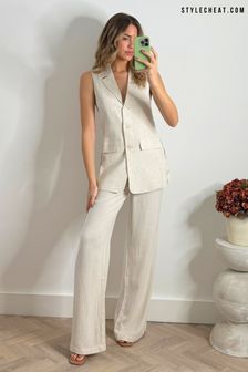 Style Cheat Claire Linen Straight leg Trousers