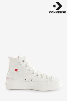 Converse Neutral Heart Embroidered Platform Lift Trainers (169752) | KRW181,500