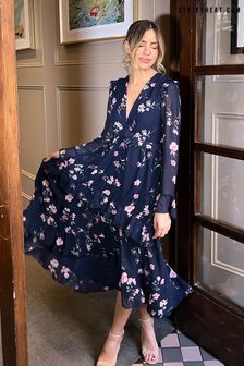 Blau - Style Cheat Birdie Kleid mit Rüschenbesatz und Bindedetail hinten (169754) | 115 €