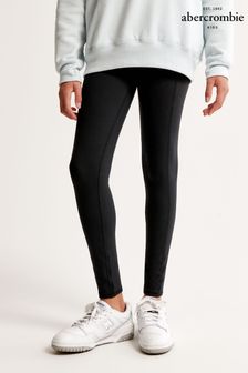 Abercrombie & Fitch Active Cross-over Waistband Black Leggings (16D597) | €36