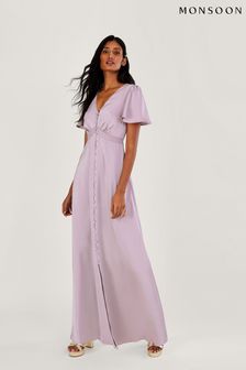 Monsoon Purple Ivy Satin Maxi Dress (170019) | 168 €