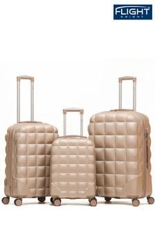 Шампанское/серебристый - Набор из 3 больших чемоданов и чехла для ручной клади Flight Knight (170524) | €199