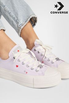 Converse Heart Embroidered Ox Lift Trainers