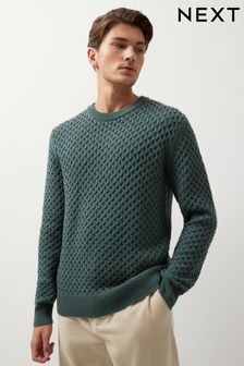 Sweter o regularnym kroju i splocie warkoczowym (171114) | 110 zł