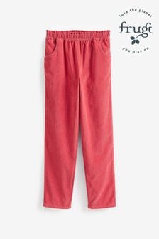 Pantalon Frugi rose en velours côtelé à taille haute froncée (171318) | €20 - €21