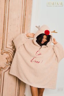 Jim Jam the Label Cream Reindeer Oversized Cosy Blanket Hoodie (171708) | LEI 227