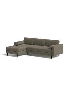 MADE.COM Cotton Weave Dark Olive Scott Left Hand Facing Corner Sofa (171742) | €2,300