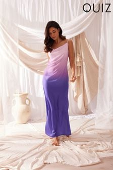 Quiz Purple Ombre Satin Strappy Slip Dress (172001) | OMR25