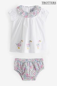 Trotters London Little Felicite My First Duck White 2 Piece Dress (172420) | €83