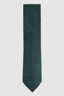 أخضر داكن - رابطة عنق مزيج حرير مزركشة Giotto من Reiss (172466) | 500 ر.ق