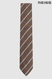 Reiss Chocolate Melange Ravenna Silk Blend Textured Tie (172644) | €99