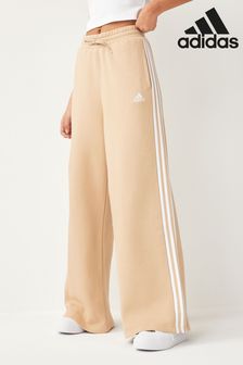 adidas Brown Sportswear Essentials 3-Stripes Fleece Wide Joggers (172755) | €60