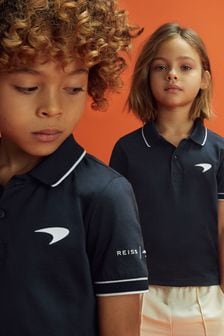 Reiss x McLaren F1 Team Navy 13-14 yrs McLaren F1 Mercerised Cotton Polo Shirt (172882) | $69