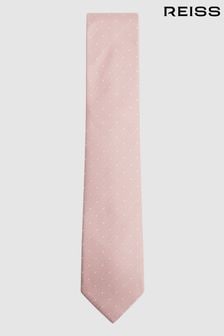 Reiss Soft Pink Liam Silk Polka Dot Tie (172918) | $85