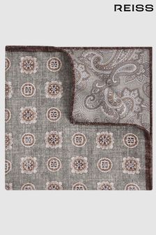 Reiss Sage Melange Tindari Silk Reversible Pocket Square (173005) | €55