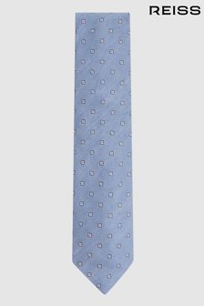 Reiss Sky Blue Trevi Silk Blend Textured Floral Print Tie (173160) | €104