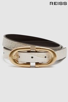 Reiss Cream Bailey Horseshoe Belt (173218) | $137