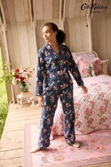 Cath Kidston Navy 100% Cotton Poplin Button Through Pyjamas (173236) | DKK625