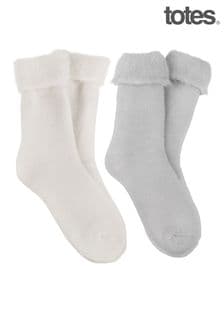 Totes Natural Ladies Brushed Thermal Bed Socks (173299) | AED78