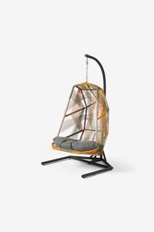 MADE.COM Sage Green Mix Copa Garden Hanging Egg Chair (173361) | €1,007