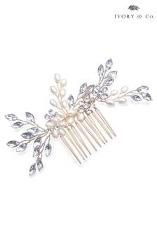 Ivory & Co Gold Pearl Shimmer Crystal Comb (173395) | kr640