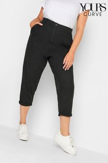 Yours Curve Black Cropped Length Chino Trousers (173495) | €13.50