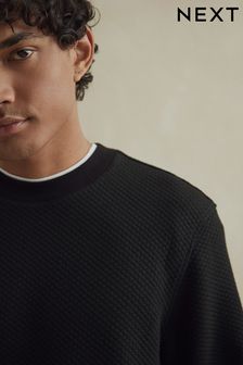 Black Premium Texture Crew Sweatshirt (173548) | ₪ 103