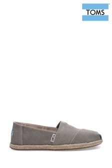 TOMS Drizzle Grey Washed Canvas Espadrille Pump