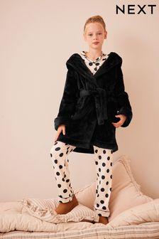 Black Soft Touch Fleece Dressing Gown (9mths-16yrs) (174076) | $22 - $36