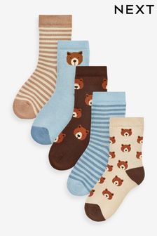 Bär/Streifen - Socken mit hohem Baumwollanteil, 5er-Pack (174106) | 11 € - 13 €