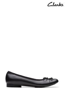 Clarks Black Leather Loreleigh Rae Shoes (174210) | kr649