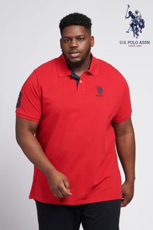 U.S. Polo Assn. Mens Big & Tall Player 3 Logo Pique Polo Shirt (174539) | 223 QAR