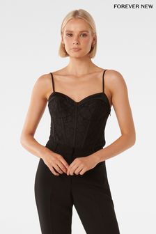 Forever New Black Lulu Lace Bodysuit (174579) | €41