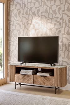 Natural Valencia Marble Mango Wood Up to 55 inch TV Unit (174804) | €825