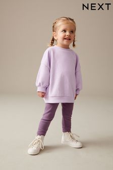 Purple Relaxed Fit Sweater And Leggings Set (3mths-7yrs) (174815) | Kč455 - Kč605