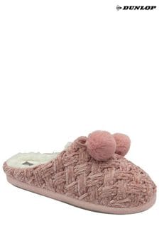 Dunlop Light Pink Ladies Knitted Closed Toe Mule Slippers (174908) | €21