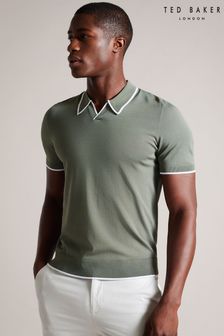 Ted Baker Green Stortfo Short Sleeved Rayon Open Neck Polo Shirt (175465) | $187