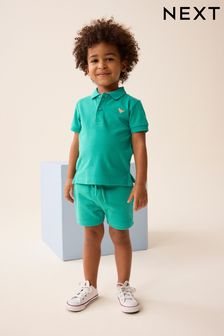 Green Short Sleeve Polo and Shorts Set (3mths-7yrs) (175555) | €14 - €20