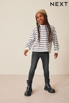 Charcoal Grey Regular Length Stretch Jeggings (3-16yrs) (175657) | $19 - $27