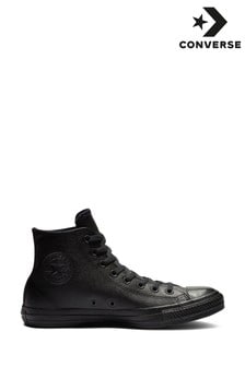 Converse Black Leather High Top Trainers (175928) | $115